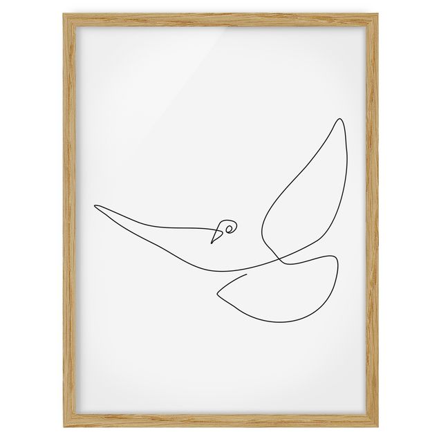 Black and white framed pictures Dove Line Art