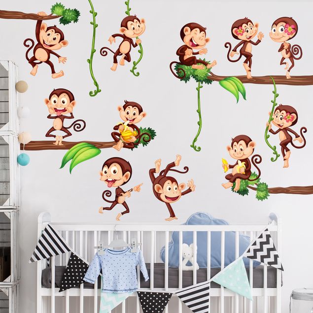 Nursery decoration Monkeys of the jungle