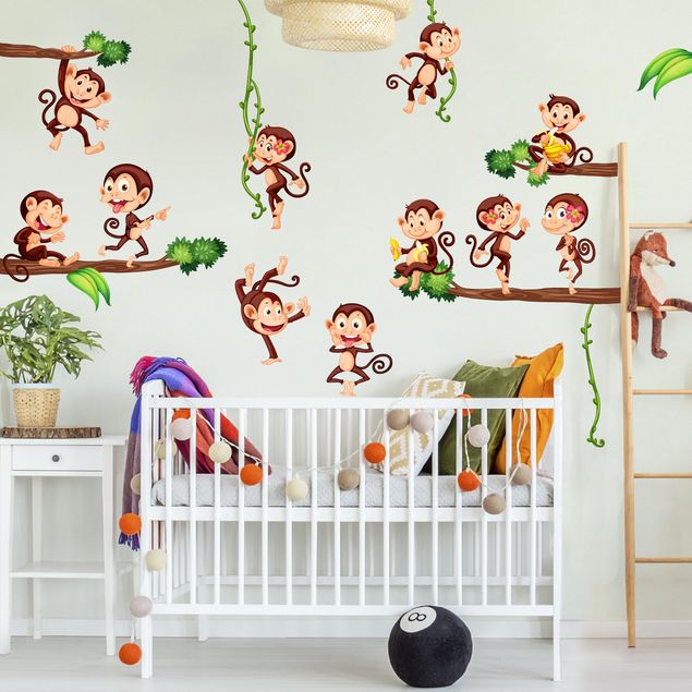 Wall decal forest Monkeys of the jungle