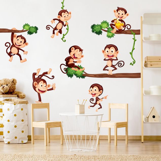 Wall stickers monkey Monkey family