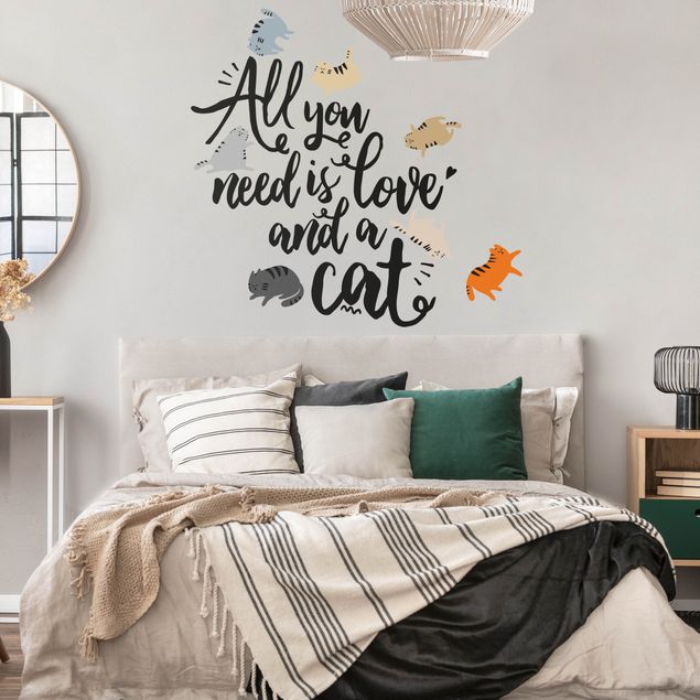Wall stickers love All You Need Is Love And A Cat