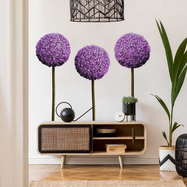 Plant wall decals Allium Ball Blossoms Set of 3