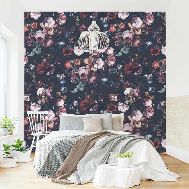 Wallpapers rose Old Masters Flowers With Tulips And Roses On Dark Gray