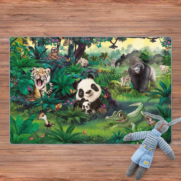 jungle theme rug Animal Club International - Jungle With Animals