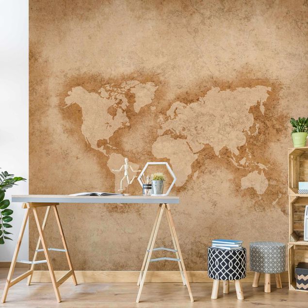 Modern wallpaper designs Antique World Map