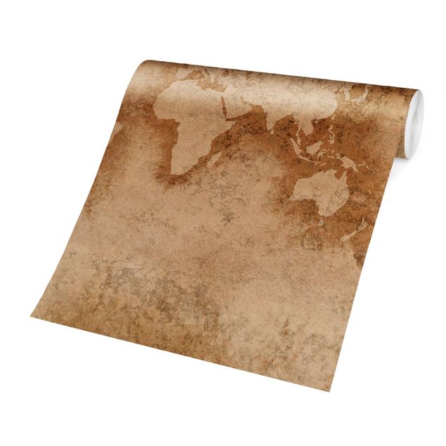 Creme wallpapers Antique World Map
