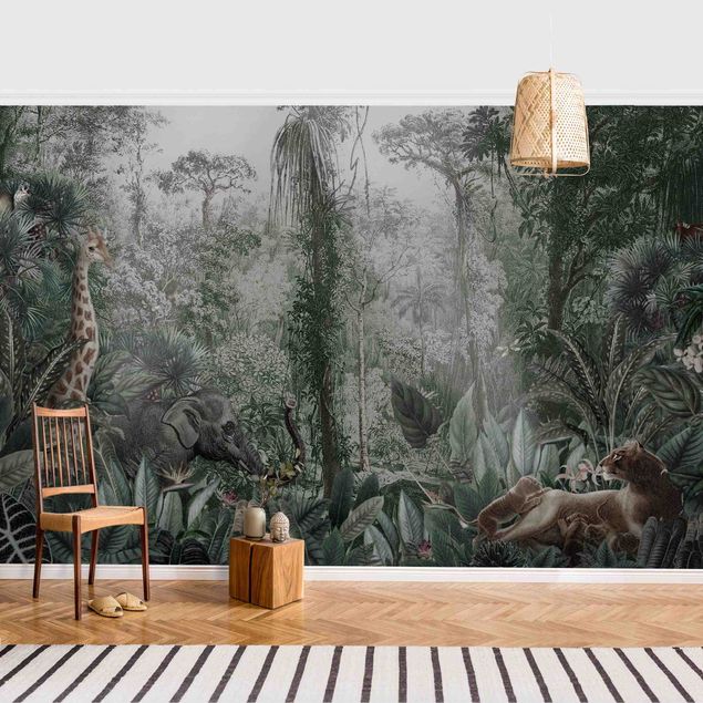 Wallpapers elefant Antique Jungle