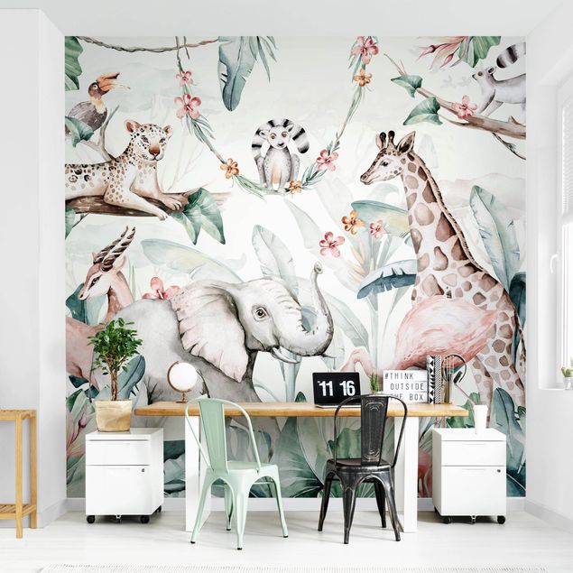 Wallpapers giraffe Watercolour Africa Animals