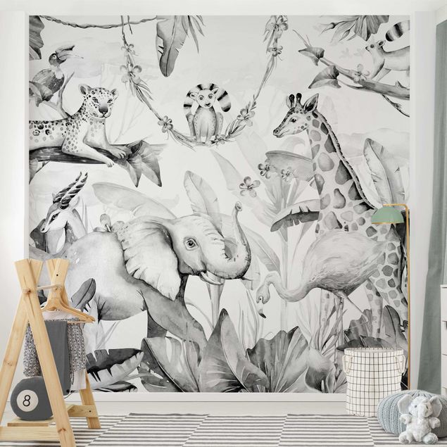 Wallpapers elefant Watercolour Africa Animals Black And White