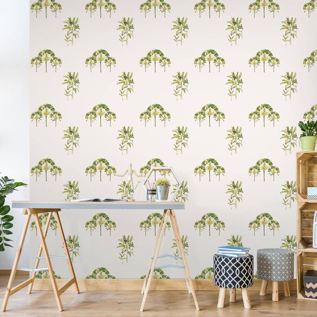 Wallpapers patterns Watercolour Banana Trees Pattern