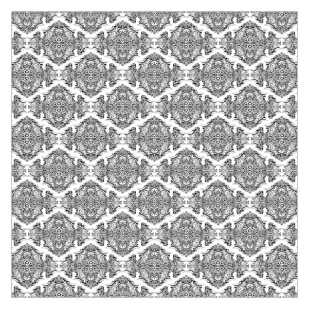 Gray wallpaper Watercolour Baroque Pattern With Ornaments In Gray