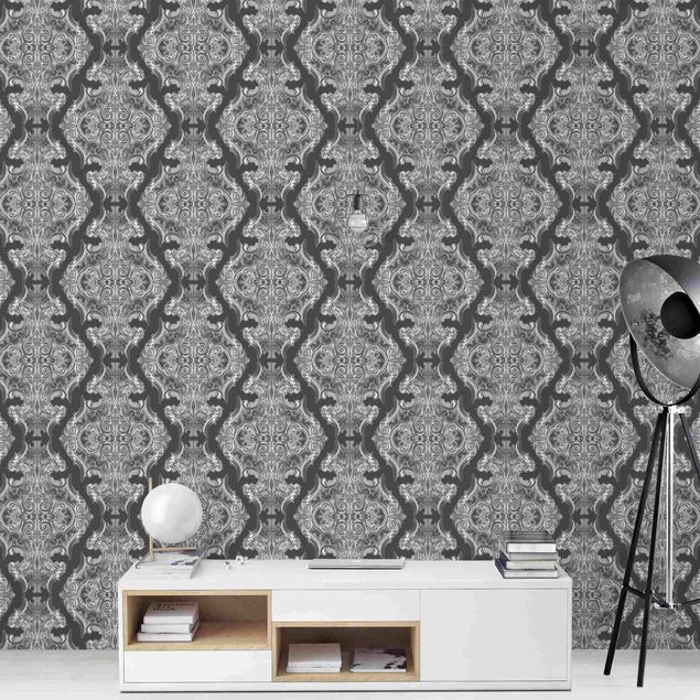 Baroque style wallpaper Watercolour Baroque Pattern In Front Of Dark Gray