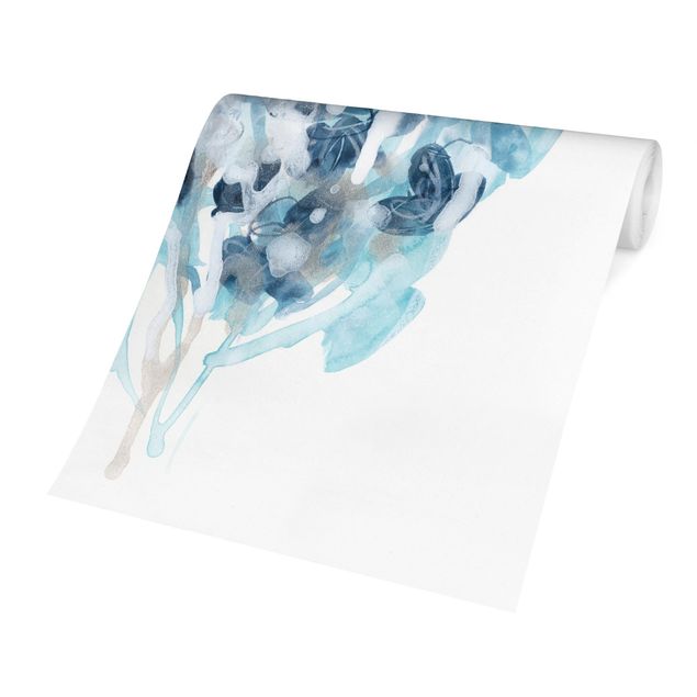 Peel and stick wallpaper Watercolour Bouquet With Blue Shades