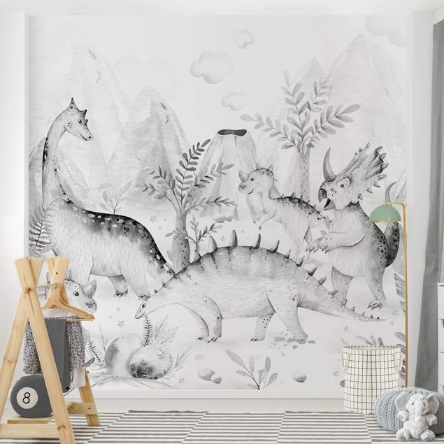 Wallpapers black and white Watercolour World Of Dinosaurs Black And White