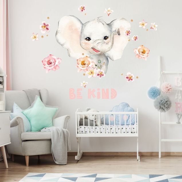 Animal wall decals Watercolor Elephant - Be child