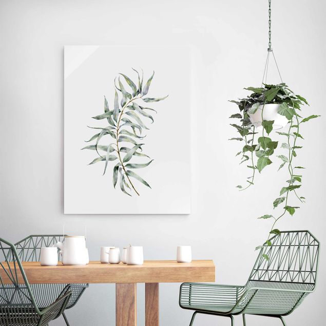 Glass prints flower Waterclolour Eucalyptus lV