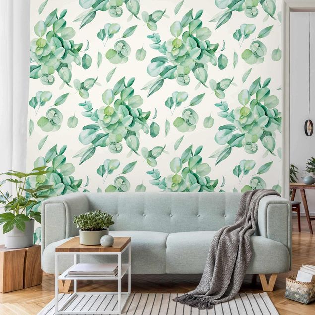 Wallpapers patterns Watercolour Eucalyptus Bouquet Pattern