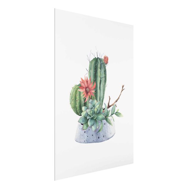 Floral picture Watercolour Cacti Illustration