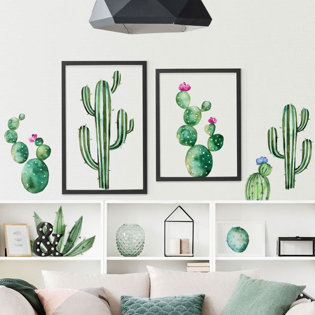 Kitchen Watercolor cactus set
