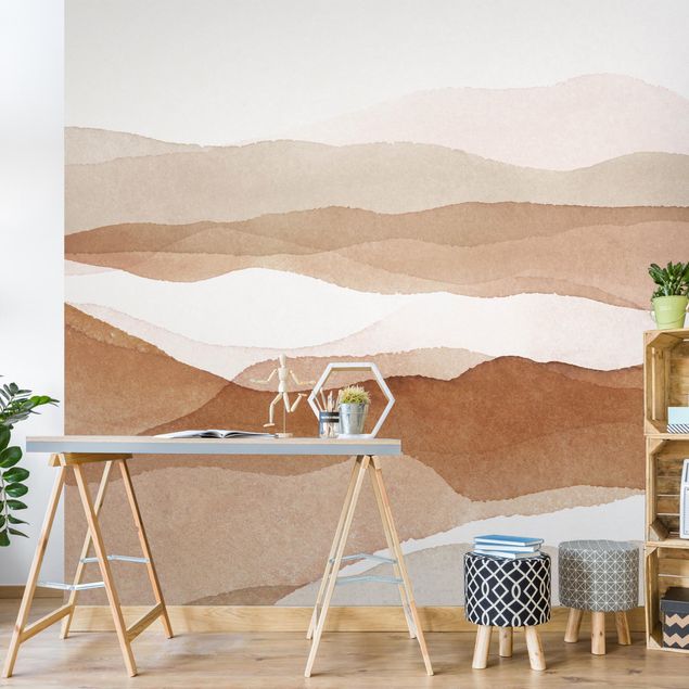Wallpapers modern Landscape In Watercolour Sandy Hills