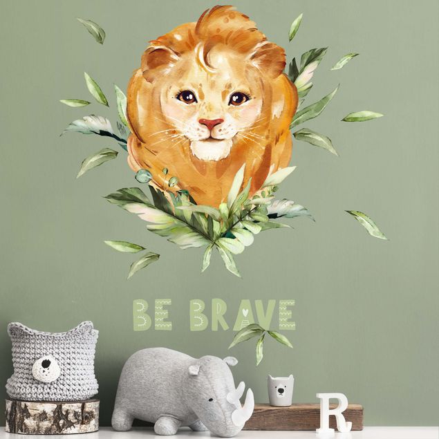 Wall stickers lion Watercolor Lion - Be Brave