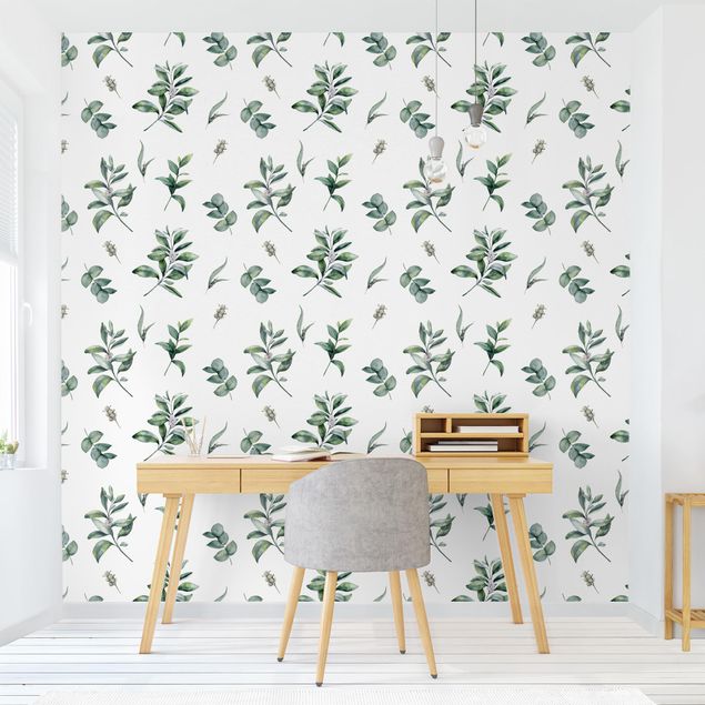 Wallpapers patterns Watercolor Pattern Branches And Leaves