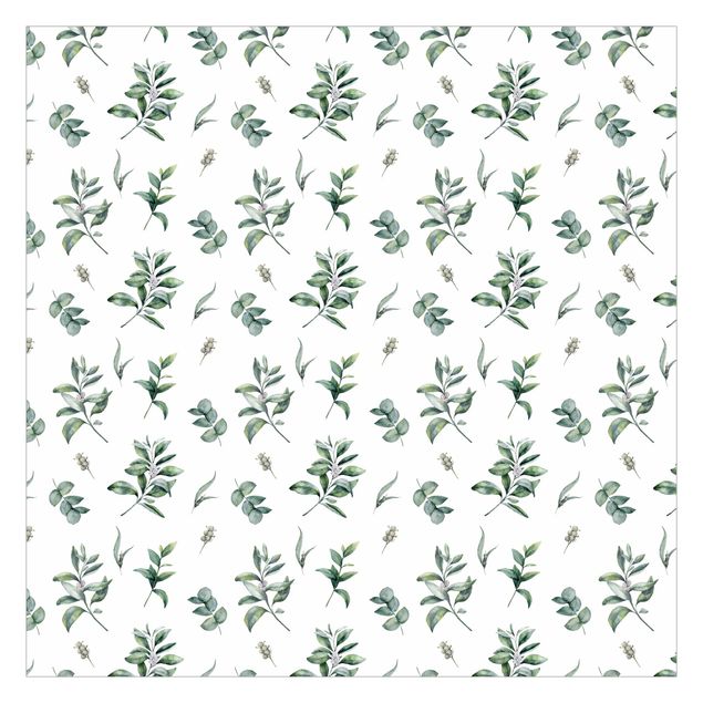 Peel and stick wallpaper Watercolor Pattern Branches And Leaves