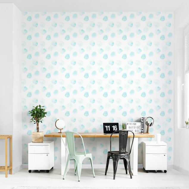 Wallpapers dots Watercolour Dots Turquoise