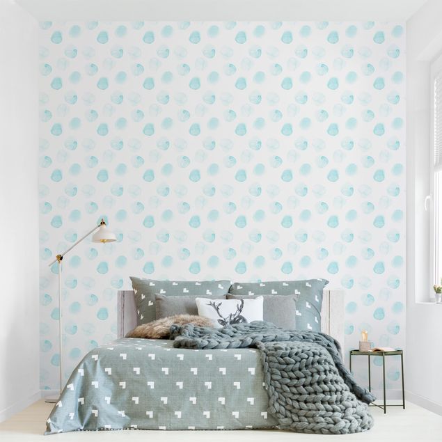 Wallpapers patterns Watercolour Dots Turquoise