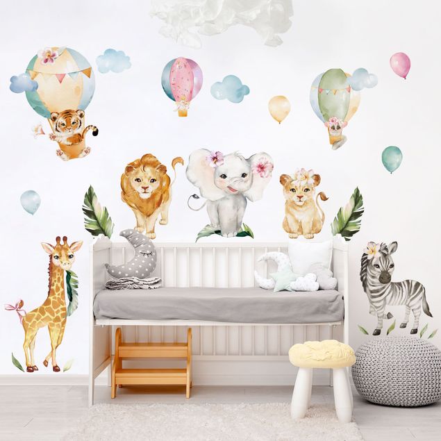 Wall stickers lion Watercolour Safari Balloon Animal Set
