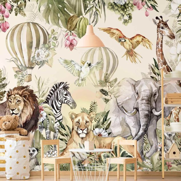 Wallpapers elefant Watercolour Animals Of The Savannah