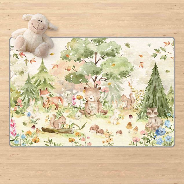 Modern rugs Watercolour Forest Animals