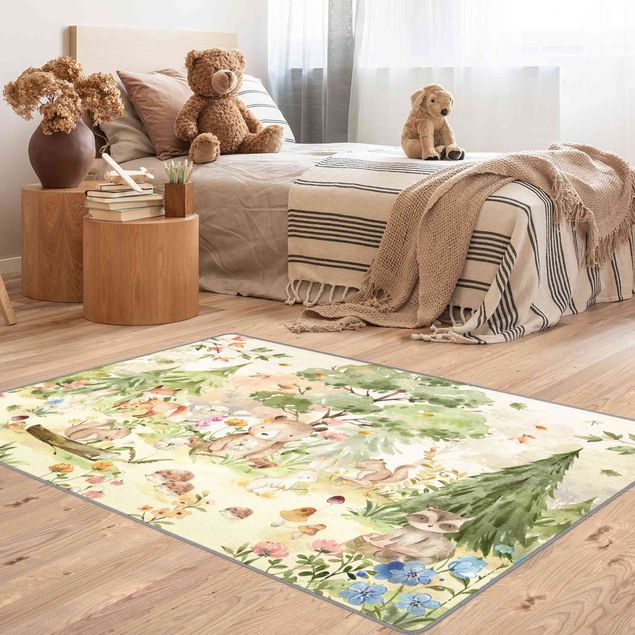 Forest rugs Watercolour Forest Animals