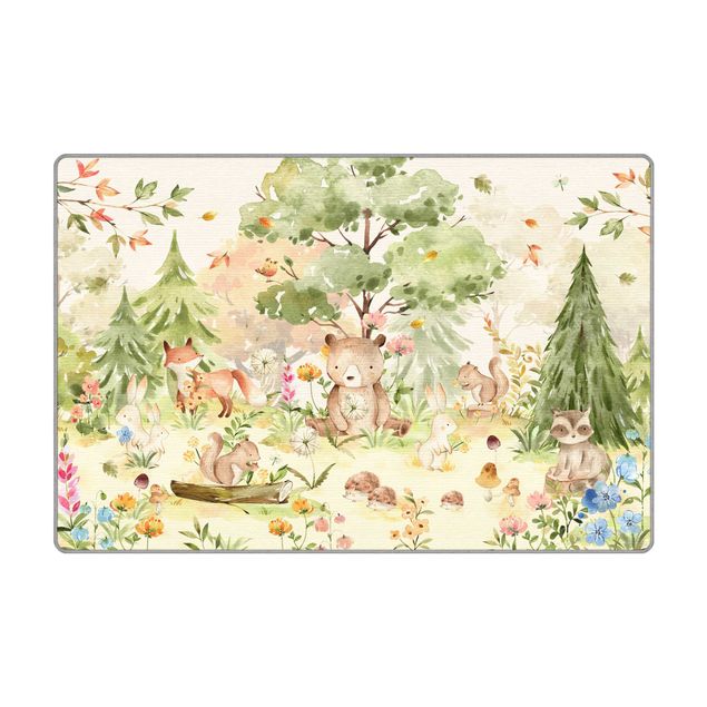 Nature rugs Watercolour Forest Animals