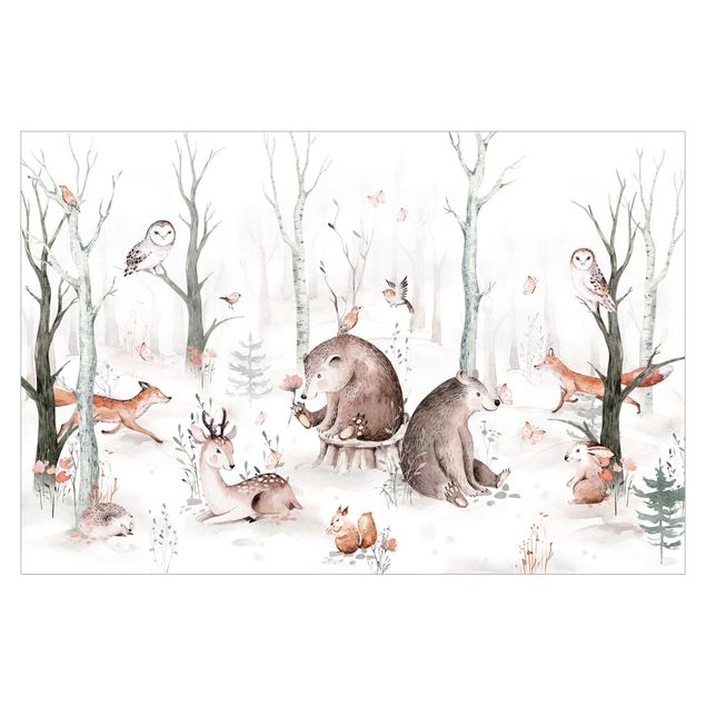 Wallpapers brown Watercolour Forest Animal Friends