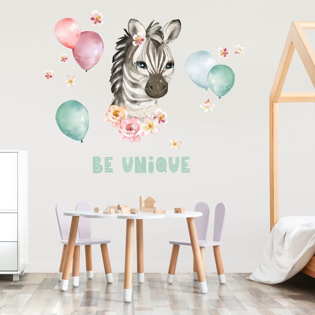 Animal print wall stickers Watercolor Zebra - Be Unique
