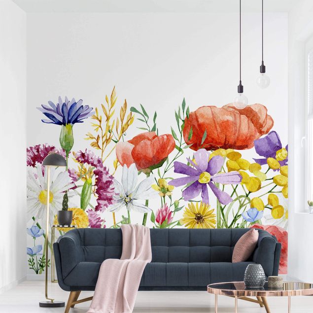 Wallpapers modern Watercolour Flowers