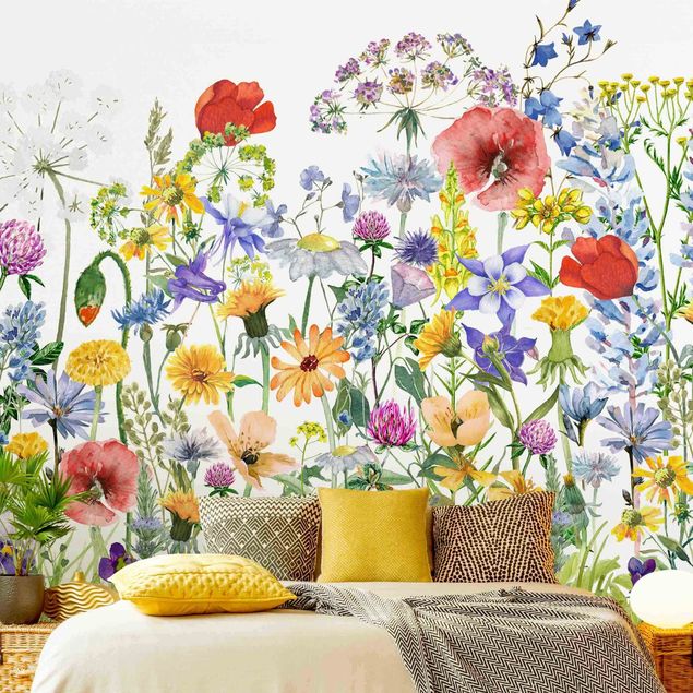 Wallpapers poppy Watercolour Flower Meadow