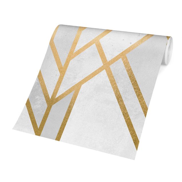 Wallpapers patterns Art Deco Geometry White Gold