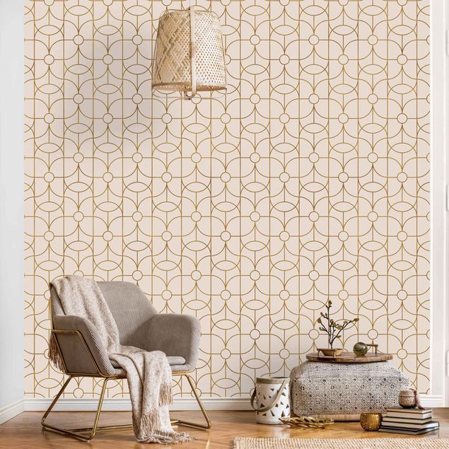 Wallpapers geometric Art Deco Butterfly Line Pattern XXL