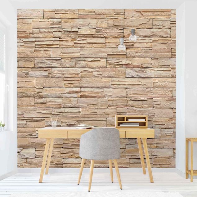 Wallpapers rubble Asian Stonewall - High Bright Stonewall Made Of Cosy Stones