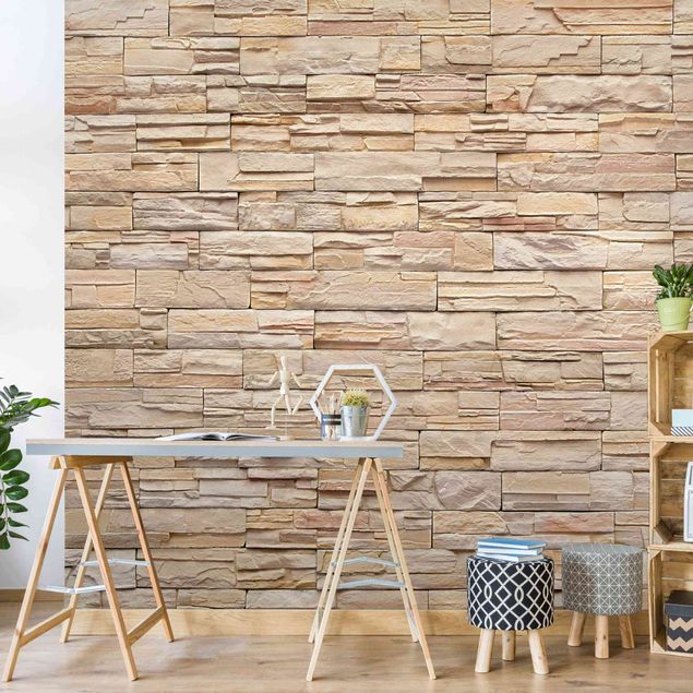 Wallpapers modern Asian Stonewall - High Bright Stonewall Made Of Cosy Stones