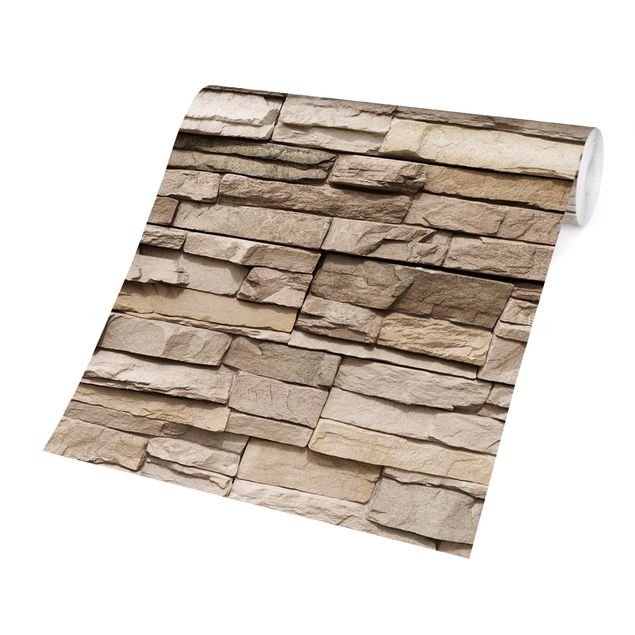 Wallpapers patterns Asian Stonewall - Stone Wall From Large Light Coloured Stones