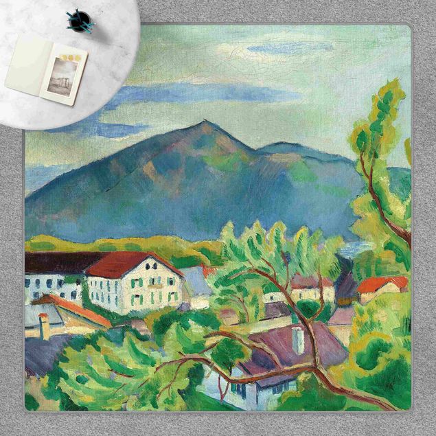 contemporary rugs August Macke - Landscape At Tegernsee In Spring
