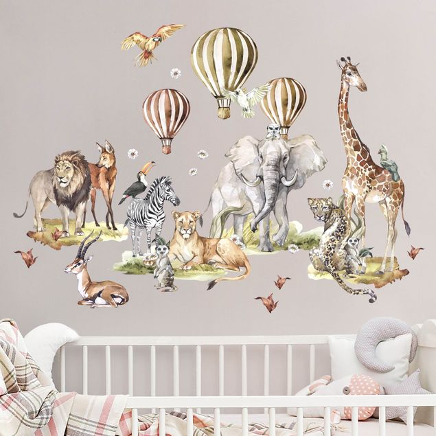 Wall stickers elefant Watercolour Animals Of The Savannah