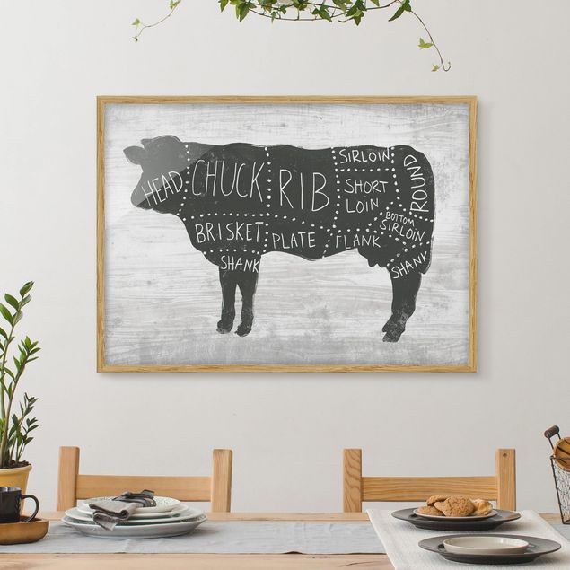 Animal canvas Butcher Board - Beef
