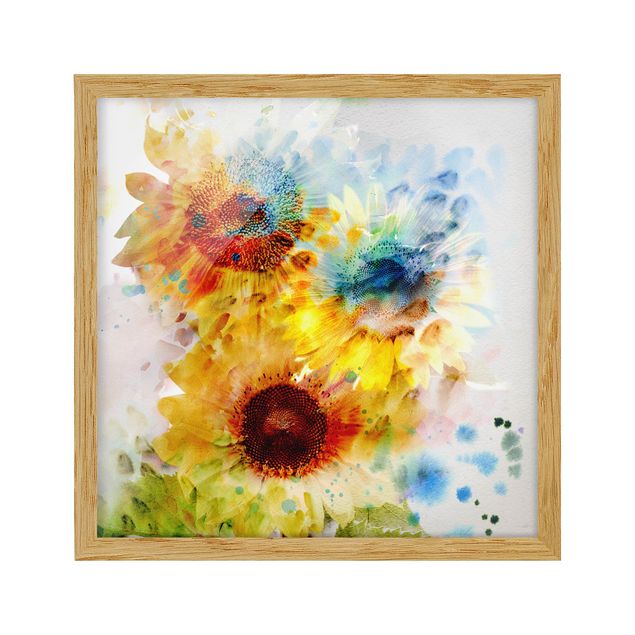 Floral picture Watercolour Flowers Sunflowers