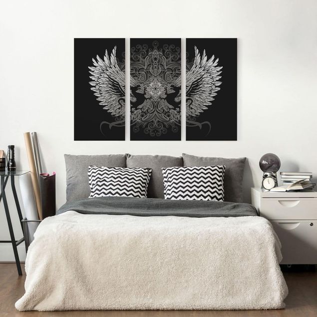Black and white canvas art Dragon Wing