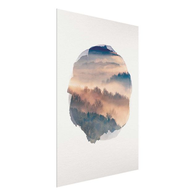 Tree print WaterColours - Mist At Sunset