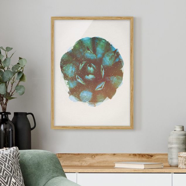 Prints floral Water Colours - Blue Agave